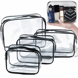 Saco cosmético transparente PVC Mulheres Zipper Clear Makeup Bags Beauty Case Travel Make Up Organizer Armazenamento Bath Toiletry W Bag o3Bu #