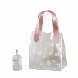 Kapazität Aufbewahrungstaschen FR Reise W Taschen Transparent Daisy Handtaschen Frauen Kosmetiktaschen Hochzeitsgeschenke Klar Tote D31c #