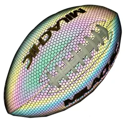 Size 369 Training Reflective Rugby Ball Professional Grade Ball Ideal Toss Kick Practice For Youth Adult Indoor Outdoor Use 240325