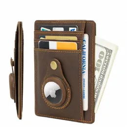 جديد محفظة Airtag Wallet Retro Leather for Airtag Wallet Card Case Stratch anti scratch Fall Men Women Airtag GPS Protecti Cover P1kn#
