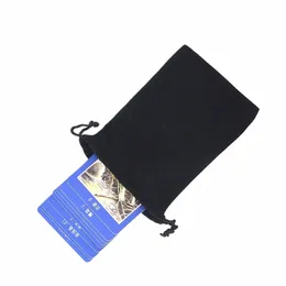 10st/Lot Black Dice Bag Veet Tarot Card Storage Bag Jewelry Bag Mini DrawString Package för att spela kort Toy L0VW#