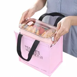 Сумка для обеда Изолированная холодная простота Чехол для пикника Термальный портативный контейнер для обеда Ланч-бокс Bento Pouch Сумки для хранения продуктов E4hp #