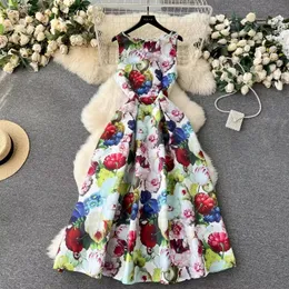 Kadınlar Temel Günlük Elbiseler Yaz Fransız Vintage Elbise Kadınlar Kolsuz Kare Boyun Jakard Parti Elbiseleri Bayanlar Zarif İnce A-Line Uzun Çubuk Vestidos 2024