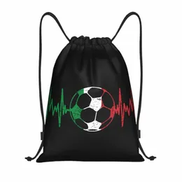 Personalizado Itália Soccer Drawstring Bag Homens Mulheres Lightweight Sports Gym Storage Backpack 84Y8 #