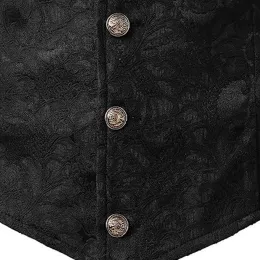 Jaqueta gótica masculina gótica Victorian colete steampunk gótico cistascoat masculino de colete casual cenário fase figurina vestido de noite