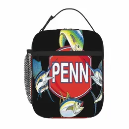 Penn Fishing Tuzlu Su Makaraları Çubuklar Öğle Yemeği Öğle Yemeği Öğle Çantası Çantaları Termal Soğutucu Çanta X7PK#