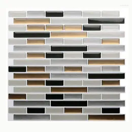 Vetrofanie 2024 Mosaico Autoadesivo Piastrelle Backsplash 3D Adesivo da parete Epossidica fai da te Bagno Cucina Decorazioni per la casa Impermeabile a prova di olio