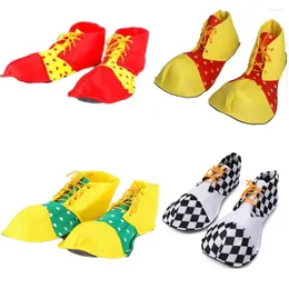 Decoração de festa adulto palhaço sapatos traje halloween vermelho amarelo circo papel masquerade trajes carnaval homens cosplay grandes partywomen assustador