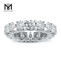 Moda 14K joias de ouro eternidade aliança de casamento anel de diamante moissanite