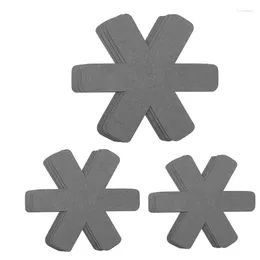 Moldes de cozimento 12pcs 3 tamanhos diferentes protetores de panelas almofadas maiores para proteger e separar suas panelas (cinza)