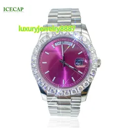 Icecap Jewelry Heißer Verkauf Moissanit Luxus Mode Mann Marke Lünette Mechanische Uhr Fabrik Großhandel Bling Diamant Uhr