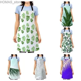 Aprons Aesthetic Women kitchen apron kids original Children Waterproof girl fashionable princess waiter work apron oil proof greenplant Y240401FSN2