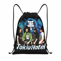 custom Pop Rock Band Tokio Hotel Drawstring Backpack Bags Men Women Lightweight German Gym Sports Sackpack Sacks for Traveling t5rg#