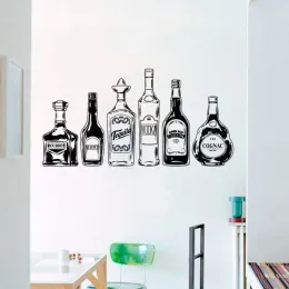 Adesivos de parede decalque garrafa uísque irlandês vinil adesivos álcool vidro padrão cozinha noite barra removível decoração casa x129