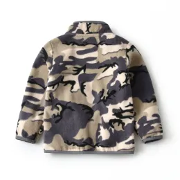 Ny Spring Autumn barn barnkläder Baby Boys kamouflage jackor outwear polar fleece mjuk varm