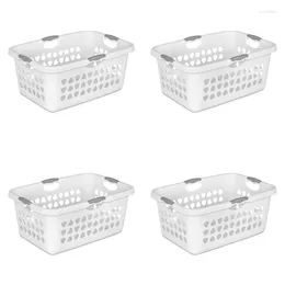Sacchetti per biancheria Sterilite 2 Bushel Ultra Basket in plastica bianca, set da 4