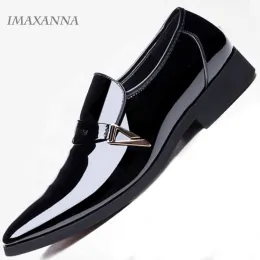 Shoes Imaxanna Men Leather Shoes Business Flat Shoes Summer Autumn Office Shoes Plus Size 3848