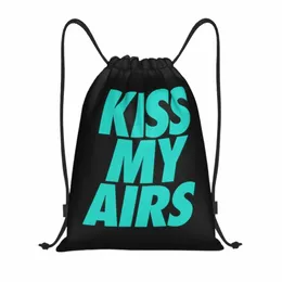 Anpassad kyssa mina airs -dragskor ryggsäckar väskor Kvinnor Lätt gym sportsäcksäckar för butik S6U5#