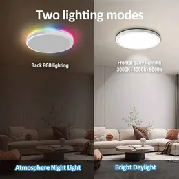 Luce a soffitto rotondo a LED illuminazione a doppia faccia con remoto retroilluminazione RGB dimmabile per la festa del soggiorno cucina camera da letto