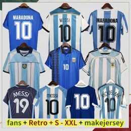 78 86 94 96 98 Argentina Retro Soccer Jersey Maradona 2000 2001 2001 2006 2010 Caniggia Aimar Higuain Kun Aguero Kempes Batistuta Riquelmeフットボールシャツ22/23