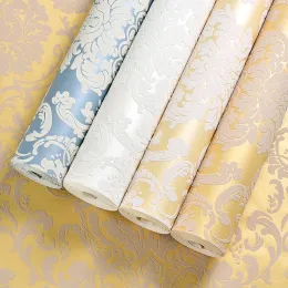 Papel tapiz autoadhesivo para sala de estar, Mural de flores en relieve 3d, blanco y amarillo, pelar y pegar, papel tapiz Floral para paredes de dormitorio