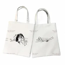 Назови меня своим именем Тимоти Шаламе Корея Ulzzang Shopper Bag Печать Холст Большая сумка Сумки Женская сумка Harajuku Сумки на плечо f2OQ #