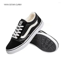 Walking Shoes Yaya Star Curry 2024 Winter Men Sports Low Cashmere Canvas Classic Black Blue