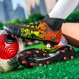 New Soccer Shoes Men Quality FG/TF Botas de futebol High tornozelo Cleats Treinamento Match Sneakers Kids Non Slip Professional 46