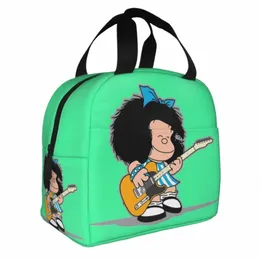 Mafalda Kawaii Carto Изолированные сумки для обеда Сумка-холодильник Контейнер для еды Большой емкости Ланч-бокс Tote Сумка для еды Школьный пикник v1Ff #