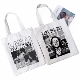 Lana Del Rey Impresso Fãs Sacos Mulheres Shopper Bolsa de Ombro Loja Sacos Meninas Carto Canvas Fãs Bolsa de Alta Capacidade Sacola q6Zp #