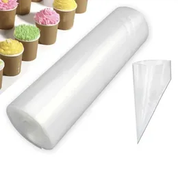 Cake Cream Decorating Pastry Tip Tool Bakeware Tools 50 Pcsroll Large Size Disposable Piping Bag Icing Fondant 240328