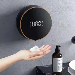 Liquid Soap Dispenser Wall Mount Automatic Foam Dispensers Temperature Display Electric Touchless Motion Sensor Washing Hand Device