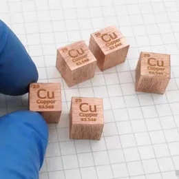 Decorative Figurines 1Pcs Copper Cube Metal Specimen 10X10mm Home For Children's Teaching Science Ization Collect Ornaments Gift