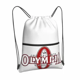 Vendita calda Nuovo Mr Olympia Borse con coulisse Zaini Borsa personalizzata per la scuola Piccolo tessuto leggero Il tempo libero Fi ad alta capacità C25p #