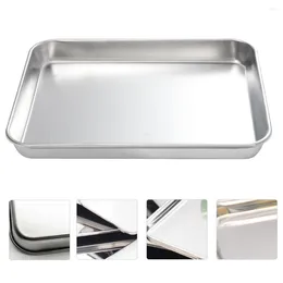 Plates Stainless Steel Tray Glass Platter Service Vegetable Baking Pan El Rectangle