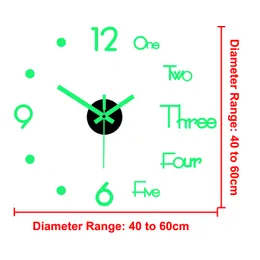 ساعة حائط مضيئة DIY Quartz Clocks Watch Reloj de Preed Horloge 3D Acrylic Mirt Wall Stickers Modern Decor Decor