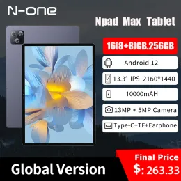 N-One NPAD MAX 13,3 '' ТАБЛИЧНЫЙ ПК 16GB (8+8)+256 ГБ Android 12 Octa-Cores 18W PD Fast Charge 2160*1440 5+13 MP 10000 MAH