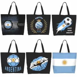 Love Argentina Soccer Funny Tote Bag Casual Shop Torka do przechowywania torebka wielokrotnego użytku torebka swoboda dla kobiet mężczyzn E84B#