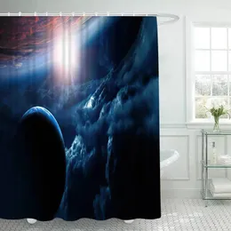 Shower Curtains Awesome Spiral Galaxy Blue Purple Outer Space Bathroom Frabic Waterproof Polyester Bath Curtain With Hooks