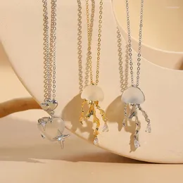 Chains Selling Jellyfish Pendant In Europe And America Instagram Style Light Luxury Niche Design Copper Plated 14K Real
