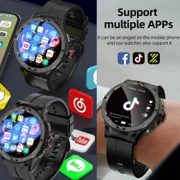 V10 Smart Watch Men Atualize o chip SIM Card 4g+128g Android 9 Telescópico 120 ﾰ Câmera rotativa WiFi GPS 1.43 "Screen SmartWatch