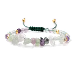 Boho Bracciale in pietra preziosa naturale Fluorite irregolare labradorite Quarzo rosa Perline elasticizzate Braccialetti in tessuto Braccialetti da spiaggia per donna