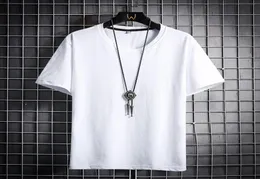 Luxury Tshirts 2021 Summer White Short Sleeve Youth Round Neck Solid Black Men039s Tshirt2720865