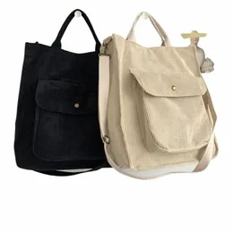 Outono veludo bolsa de ombro feminina vintage loja sacos com zíper meninas estudante bookbag bolsas casual tote com bolso externo o38h #