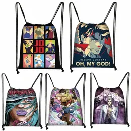 anime Jojo Bizarre Adventure Drawstring Bag JoJo No Kimyou Na Bouken Pattern Daypack Travel Bag Small Backpack Beach Pouch h4oZ#