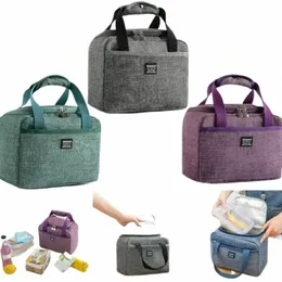 Portable Lunch Bag Ny värmeisolerad lunchlåda Tote Cooler Handväska Bento Pouch Dinner Ctainer School Food Storage Bags M7ag#