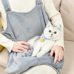 Cat Carriers Pet Carrier Apron Comfortable Kangaroo Pocket For Hugging Cats Kitten Puppy Non-stick Hair Grooming Sleeping Bib Supplies