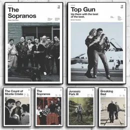 Klassische Film -TV -Serie Breaking Bad/The Sopranos/Top Gun Simple Modern Home Wall Decor Backigen Leinwand Poster