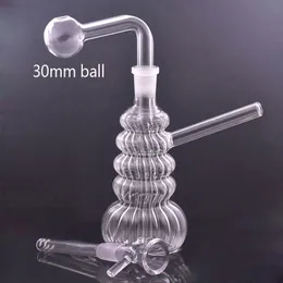 Factory Outlet Cheapest Glass Bong Oil Burner Pipe Hookah Cigarette Cigar Water Pipes Portable Heady Recycler Dab Rig Ash Catcher with Oil Pot and Dry Herb Bowl