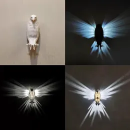 Modern Creative Creative Bird Wall Lamp Owl Shape Shape Projector ATMOSFERA SCICE Luz 3D Impressão Corporar decoração de casa iluminação animal brilho